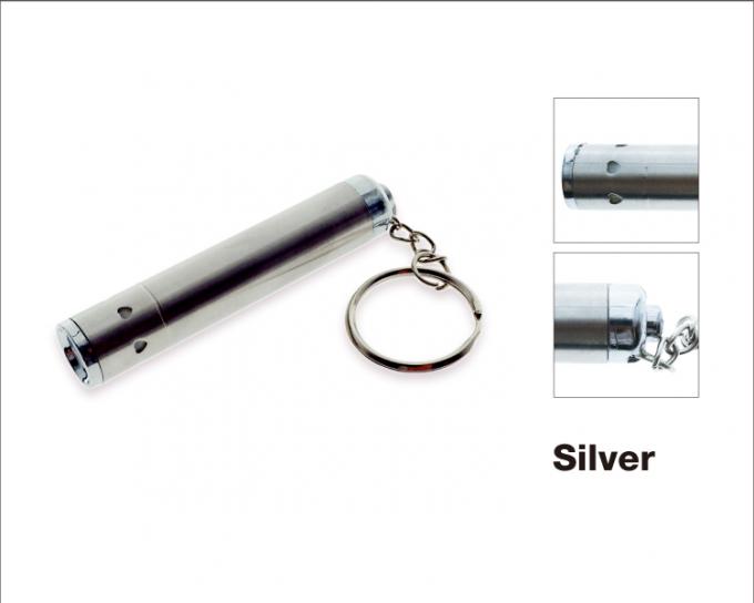 o anel inoxidável da tecla s da cauda da luz UV 3xLR44 da prata do stell da forma do tubo (AG13) conduziu a luz do keychain para o prêmio da promoção do presente assim