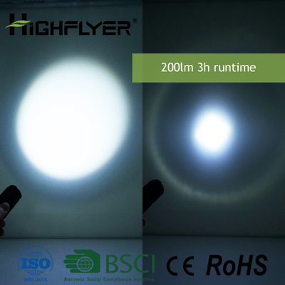 Bolso que focaliza a lanterna elétrica conduzida, lanterna elétrica 200LM da alta intensidade do diodo emissor de luz 3W