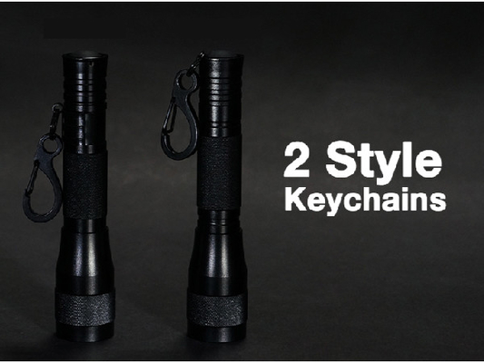 Lanterna elétrica conduzida branca morna do bolso, lanterna elétrica brilhante super de Keychain do zumbido