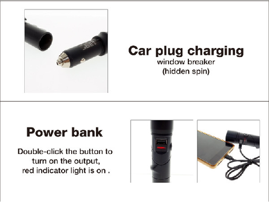 Multifunctinal 3 em 1 lanterna elétrica da emergência, lanterna elétrica recarregável da emergência de USB