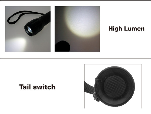 Lanterna elétrica do diodo emissor de luz de Skidproof EDC brilho de 500 lúmens de altura 5W potência de saída