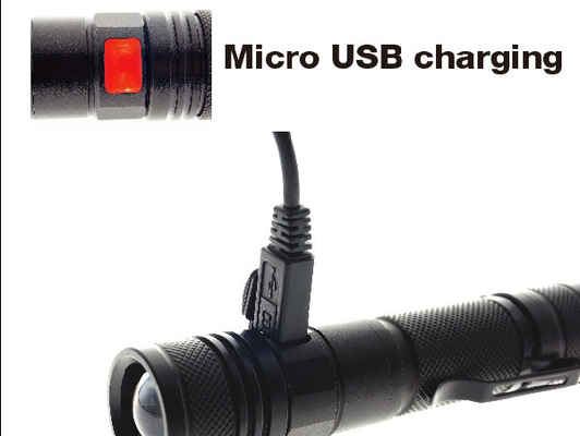 Fulgor recarregável portátil do estojo compacto da lanterna elétrica do diodo emissor de luz do EDC com micro carregamento de USB